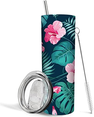 Floral Tumbler with Lid and Straw, Floral Travel Mug, Floral Mugs for Women, Cute Tumblers for Women, Flower Water Bottle, Rose Tumbler, 20oz Insulated Flower Tumbler