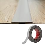 PVC Floor Transition Strip(2mm Thick × 5cm Wide) Laminate Floor Cover Strips Self Adhesive Door Bar Divider Strip Flat Flooring Edge Joining Trim(2M,Grey)