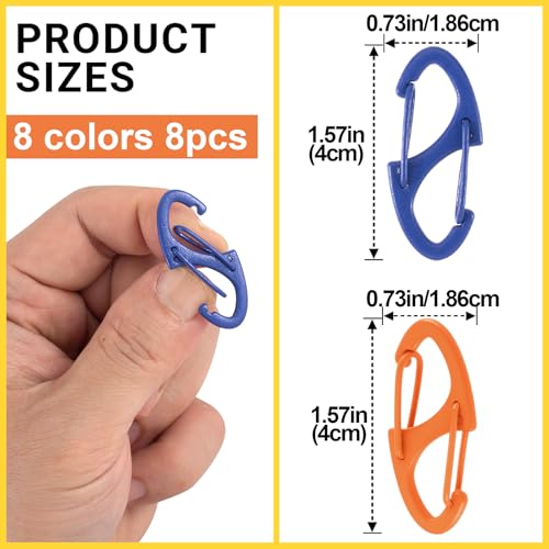 Image of 8 Pcs Zipper Clips Anti Theft Deterrent, Dual Opening Zippers Pull Replacement, Zipper Locks for Backpacks, Camping, Suitcases (8 Colors)