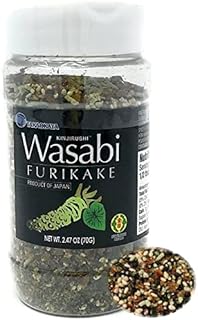Nori Furikake with Japanese Wasabi Flavor (2.47oz), Rice Seasoning/Poke bowl/Bonito Flake/Aonori/Onigiri/Egg/Sushi/Shredded Seaweed/Multipurpose/TAKAOKAYA KINJIRUSHI BRAND