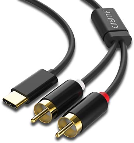 USB C to RCA Audio Cable, HUIRID USB-C to 2 RCA Type C to RCA Male to Male Y Splitter Cord with DAC Chip Compatible with Pad Pro 2018,Google Pixel 3/2/2XL MacBook Moto Z,Google Pixel 3/2/XL (6ft)
