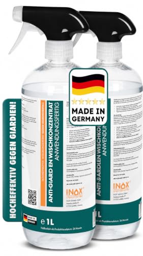 INOX Hocheffektives Giardien Desinfektionsmittel 2x1L I Anti-Giardien Wischkonzentrat für alle Oberflächen I Wirksames Desinfektionsmittel für Giardien für den Haushalt