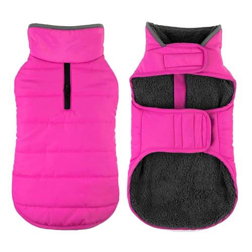 Petglad Dog Winter Coat, Waterproof Dog Jacket with Leash Hole,