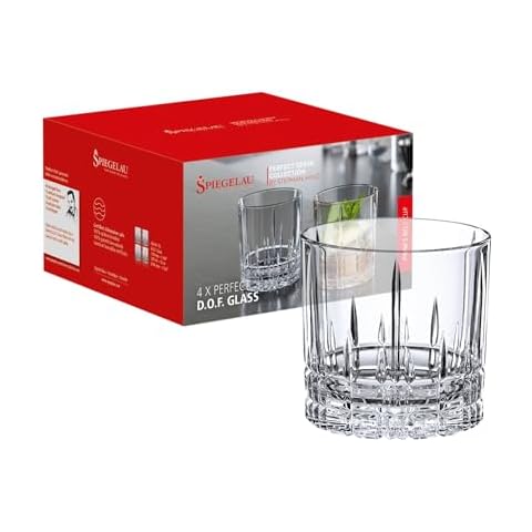 Spiegelau Perfect Serve Single Old Fashioned Glass Set of 4 - Lowball Cocktail Glasses, European-Made Crystal, Dishwasher Safe, Professional Quality Cocktail Glass Gift Set - 9.5 oz Cover