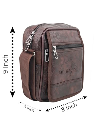 Image of Stylish PU-Leather Sling Cross Body Travel Office Messenger One Side Shoulder Bag for Men, Women & Boy