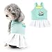 Ranphy Waffle Dog Dress for Small Girls Puppy Sleeveless Suspender Skirt with Doggie Pattern Cats Apparel Spring Summer Pet Costumes, Blue, XS