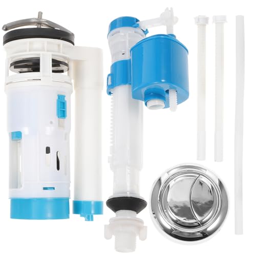 TEHAUX 1Juego Kit Completo de Reparación de Inodoro con Válvula Llenado y Descarga Doble Compatible con Cisternas Estándar Conversión Agua Doble Descarga Incluye Válvula