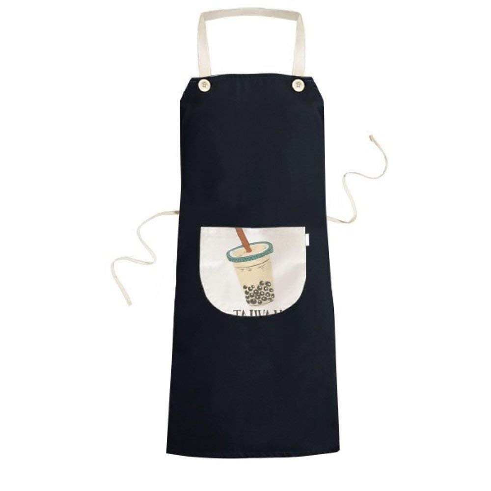 Cadeaux de chef tablier noir thé au lait perle avec poche cuisine
