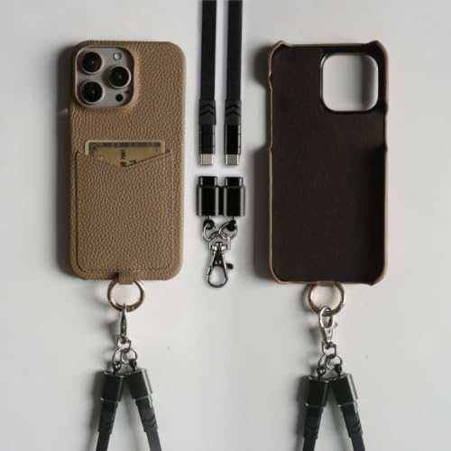 JIASHM for iPhone 16 Plus�p �[�d�P�[�u���A�X�g���b�v�A���U�[�P�[�X�A�N���X�{�f�B�X�g���b�v�A�J�[�h�X���b�g�t���iiPhone 16 Plus�p�^�J�[�L�u���b�N�X�g���b�v�j