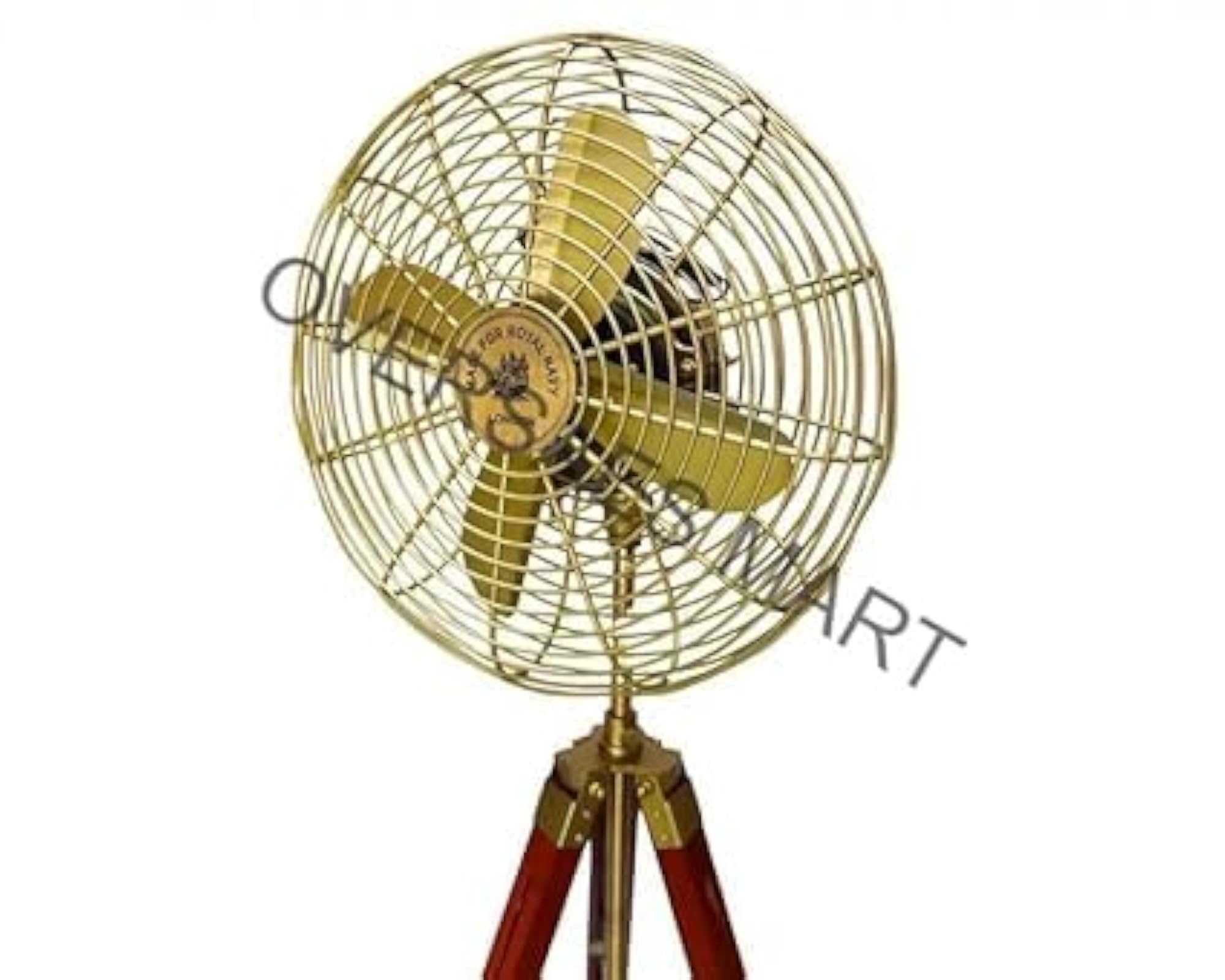 Pedestal Fan with Adjustable Wooden Tripod Stand