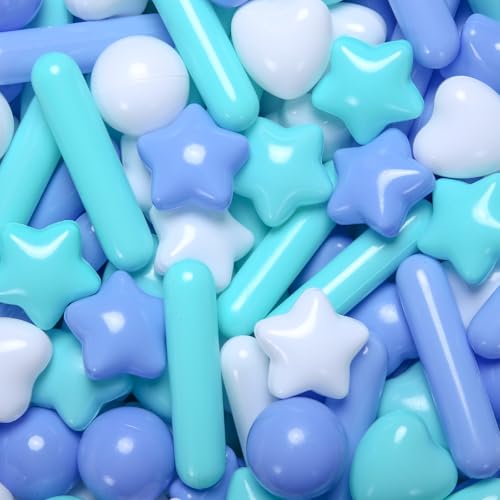 Image of STARBOLO Ball Pit Balls for Toddlers - Macaron Ball Pit Balls Crush Proof Plastic Toy Balls for Toddlers Ball Pits, Ball Pit Play Tent, Baby Pool Water Toys,50pcs(Blue,Green,White)