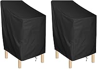 Vista 1 de ANMINY Fundas impermeables para sillas de patio, resistentes a los rayos UV, resistentes al viento, para taburetes de bar al aire libre, apilables