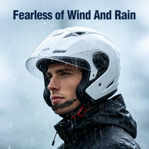 Image of EDYELL TW2S Motorcycle Helmet Bluetooth Headset, Connects to 2 Phones at The Same Time Using Music & GPS, Waterproof, Supports Android & iOS, Compatible with All Helmets, Gift for Motorcycle
