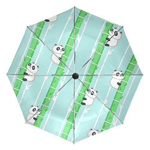 Parapluie automatique pliable panda vert Vnurnrn anti-UV et coupe-vent