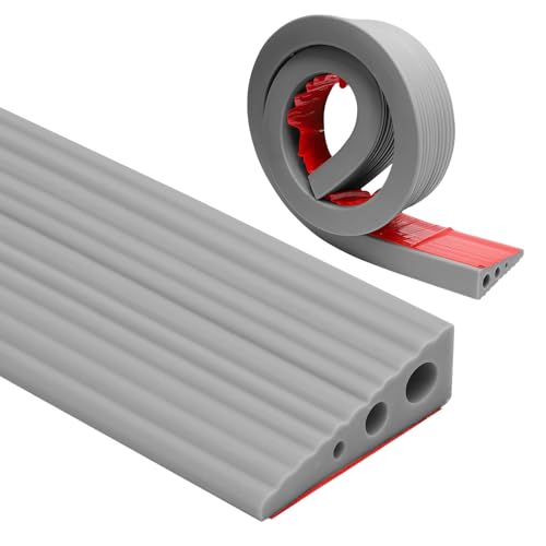 Rampa per soglia, 100 x 6,5 x 2,5 cm, in PVC, superficie antiscivolo, rampa per sedia a rotelle, passeggini, deambulatori o scooter (grigio, 2,5)