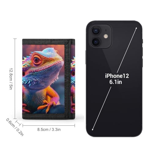 Bearded Dragon Lizard Reptile Trifold Wallet Slim Credit Card Holder Minimalist Front Pocket Money Clip for Women Men2