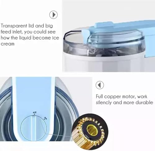 Wrobelax Ice Cream Maker, whippy ice cream machine for home 15Min Quick Production Homemade Ice Cream- Easy To Clean Perfect for Kids Teacher Thank You Gifts - Image 3