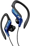 JVC HA-EB75-AN-U. Auriculares Deportivos con Clip Regulable. Ajuste Seguro 5 Posiciones. Resistente a Salpicaduras. Sonido Potente con Graves. Cable 1,2m Forma de L Compatible con Smartphone.
