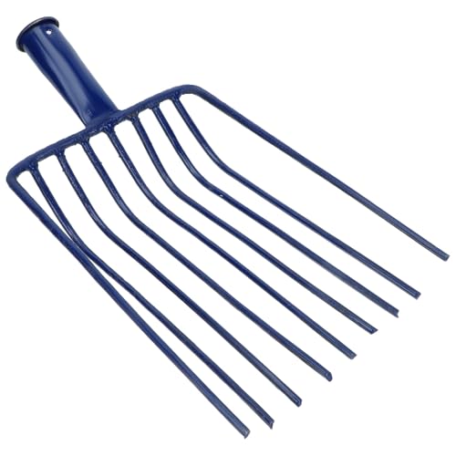 Happyyami Râteau à Neuf Dents en Acier Bleu pour Jardin et Maison, Outil Multifonction pour Pelle à Charbon et Désherbage, Améliore L'efficacité du Travail