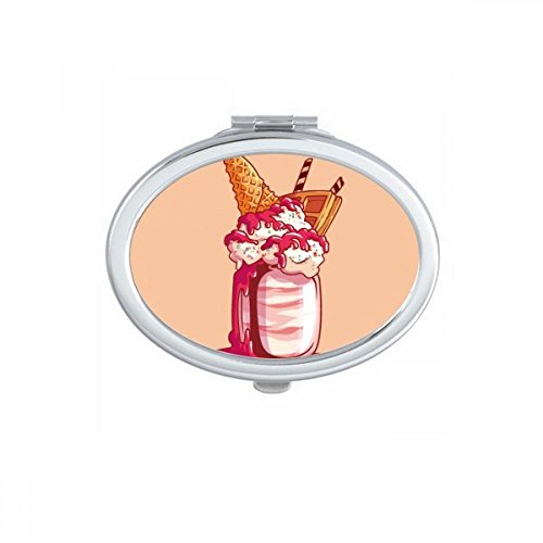 Miroir compact DIYthinker chocolat crème glacée portable ovale mignon