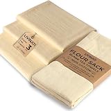 Natural - Blank Plain - Linen Tea Towels For Kitchen - For Crafting Embroidery Baking Sourdough Bread Proofing - 100% Cotton Flour Sack Dish Towels - 18'X28' - 3 Pack - Heavy Weight High Threadcount
