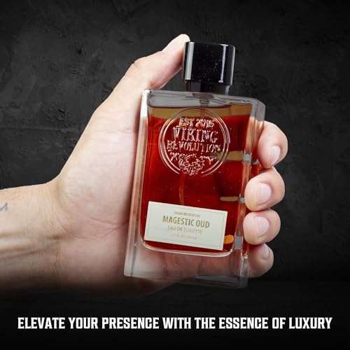 Image of Viking Revolution Mens Cologne - Majestic Oud Eau de Toilette - 3.5 fl oz | Earthy Eau de Toilette - Notes of Cypress, Incense & Ebony - Woody Long-Lasting Fragrance - Gift for Men