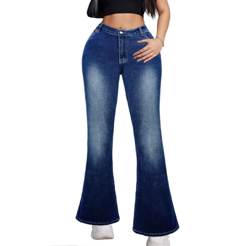 Plus Size Flare Jeans for Women High Waisted Bell Bottom Jeans for Women Stretchy Flare Jean Embroidered Jean2