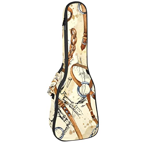 Sac à dos pour ukulélé de concert et soprano retro housse 10mm