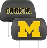 University of Michigan Embroidered Head Rest Cover Set - 2 Pieces