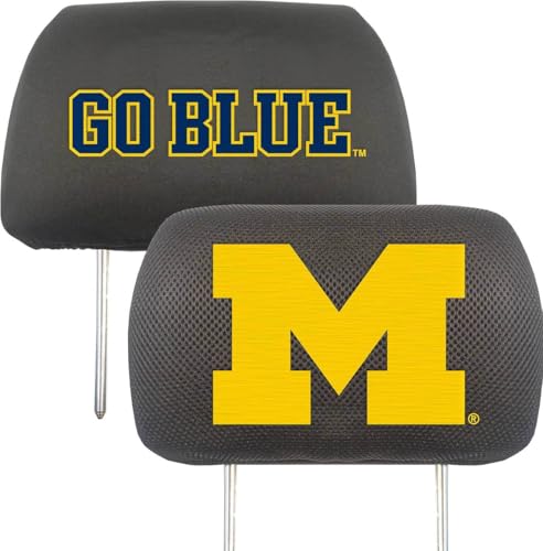 University of Michigan Embroidered Head Rest Cover Set - 2 Pieces