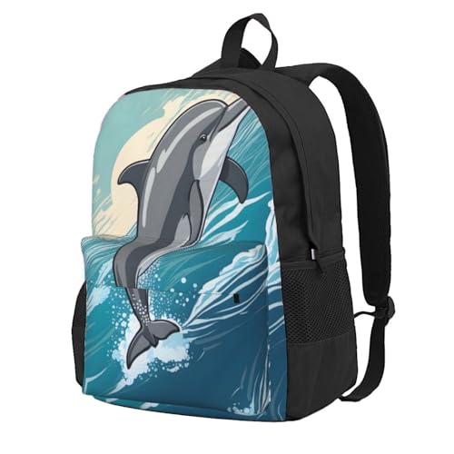 Dolphin Large Capacity Travel Backpack - Polyester Backpack,Multi-Functional Storage Bag