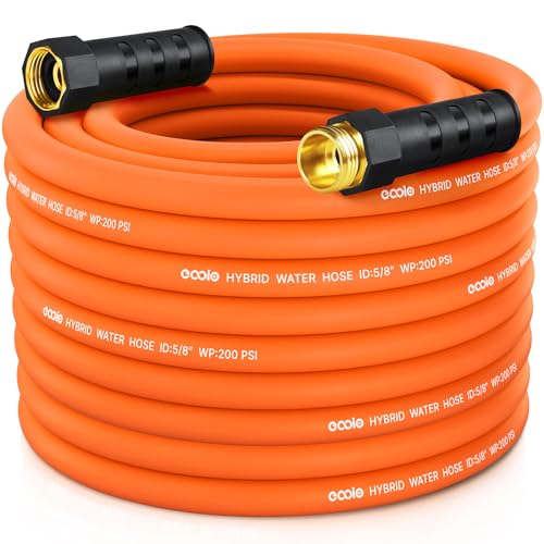 Image of Garden Hose 75 ft x 5 /8 inch, NON-EXPANDING Flexible Water Hose, Kink Resistant Lightweight Hybrid Hose, Leakproof Yard Hose with Male to Female Fittings