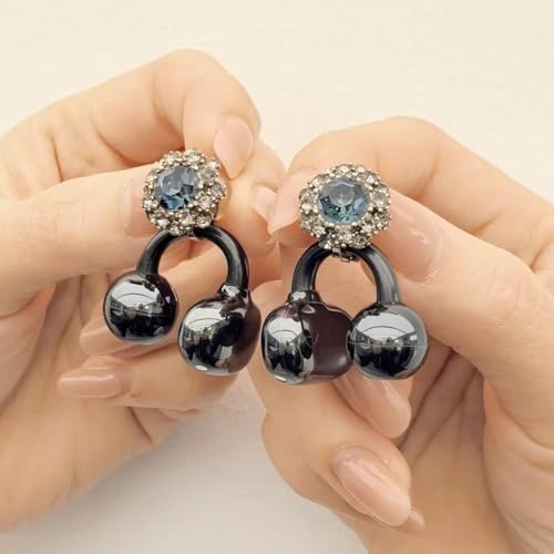 Sapphire Rhinestone for Clip on Earbuds Open Ear Accessories, Elegant Zirconia Decorative Earphone Accessories, Removable Exquisite DIY Decoration3