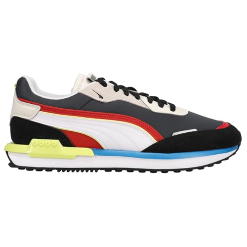 PUMA Mens City Rider As Lace Up Sneakers Shoes Casual - Black, White