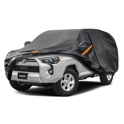 Image of Kayme 7 Layers SUV Car Cover Custom Fit for Toyota 4Runner (2002-2025) Waterproof All Weather for Automobiles,Outdoor Full Cover Rain Sun UV Protection.Black
