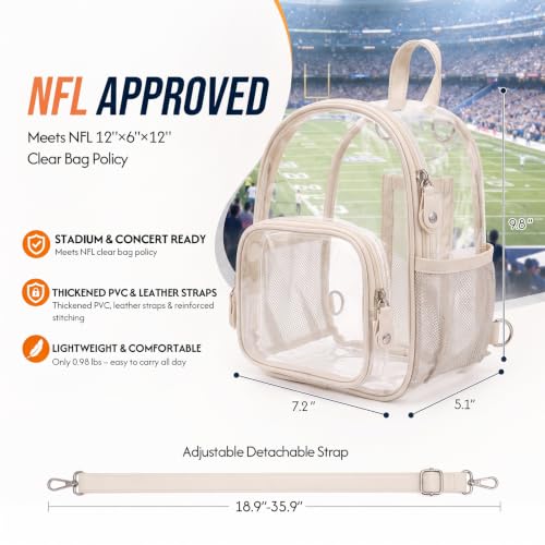 crawing Mini Clear Backpack for Stadium Events Anti-Theft Small Festival Transparent bag with Fan Holder for Concerts, Rave - image 7