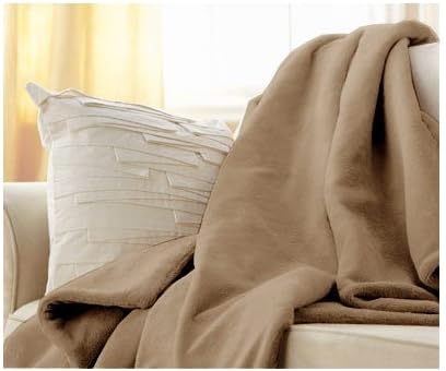 Microplush Throw Camelot Cuddler Heated Electric Warming Blanket with 3 Heat Settings Controller - Mushroom Beige