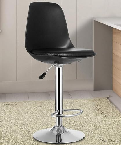 Image of Modern Arihant Bar Stool with 360 Swivel | Height Adjustable Bar Chair | Counter Stool & High Chairs | Comfortable for Home, Office, Restaurant Bar, Cafe & Cash Counter - (Black)