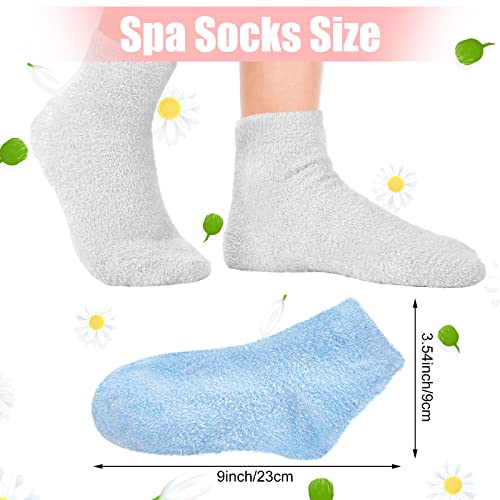 3 Pairs Aloe Socks Moisturizing Spa Socks Infused Socks Gel Sleeping Fuzzy Socks Dry Feet Socks Non Slip Lotion Socks For Women Men Repairing Softening Dry Cracked Feet Skins (Pink, Blue, Gray) #TOP1