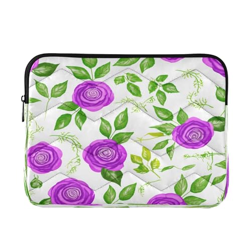 BOESI Watercolor Purple Flowers Laptop Inner Bag, Laptop Case, Computer Sleeve, Lightweight and Easy to Carry, Suitable for 13-14inch Laptops