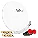Produktbild hb-digital SAT-Anlage für 2 Satelliten und 4 Teilnehmer/Receiver - FUBA Schüssel 85cm DAA850W + Megasat Diavolo Monoblock Quad LNB für Astra & Hotbird 0,1dB Full HDTV 4K + 8X F-Stecker vergoldet