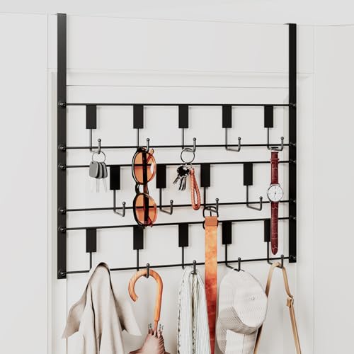 PAPAGIFTREE Over The Door Hooks for Hanging, 14 Hook Over