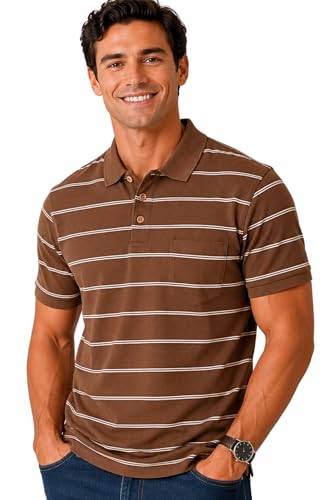 Image of SANE ORIGINALS Half Sleeve Polo T-Shirt for Men with Pocket || Stripe Collar and Pocket T-Shirt for Men Half Sleeves