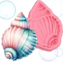 IKOJING 1Pcs Conch Cake Decoration Silicone Mold, Ocean Shell Candy Fondant Molds, Suitable for Chocolate Fudge Cookies Beach Theme Party Baking, Flower Paste UV Resin Clay Modeling