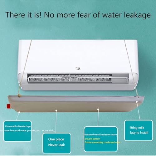 Air Conditioner Drain PanOutdoor Air Conditioning Drip Pan with Drain Hole and Hose - Prevent Water Overflow and Leakage，（181x24cm/71.3x9.4in）