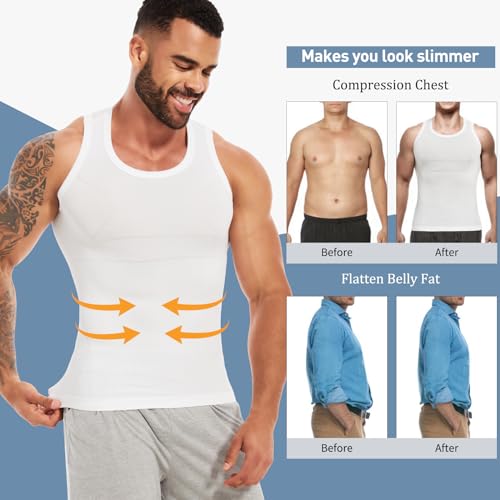 MISS MOLY Mens Body Shaper Gynecomastia Compression Shirt Tummy Control Tank Top Shapewear Undershirt Slimming Vest4