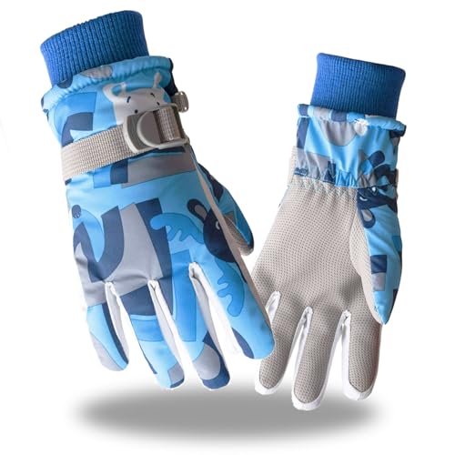Tofern Niños Guantes de Invierno para Hombres Mujeres Cálidos y Lindos Guantes de Nieve Snowboard Ciclismo al Aire Libre Ciclismo Esquí de Montaña, 4-9 Años