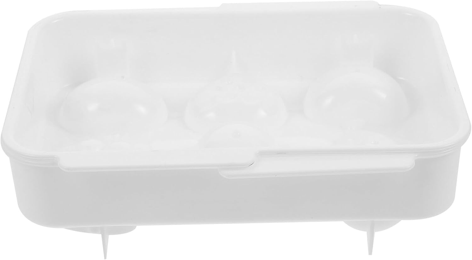 FRCOLOR Fruit-shaped Ice Cube Tray 6-cavity Mold White Reusable Silicone Ice Holder for Kitchen Freezer DIY Suitable for Cocktails and Drinks