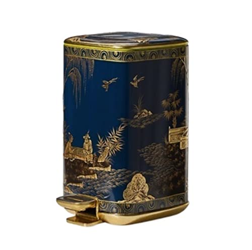 ZFLHIOR Mülleimer, anspruchsvoller, eleganter Mülleimer, handbemalter, farbig lackierter Mülleimer mit Pedal, luxuriöser Mülleimer, Abfalleimer, Mülleimer