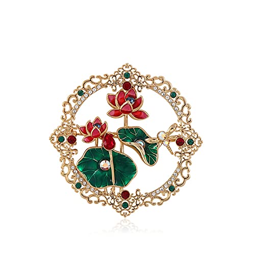Broche lotus élégante en style vintage pour sublimer un châle féminin
